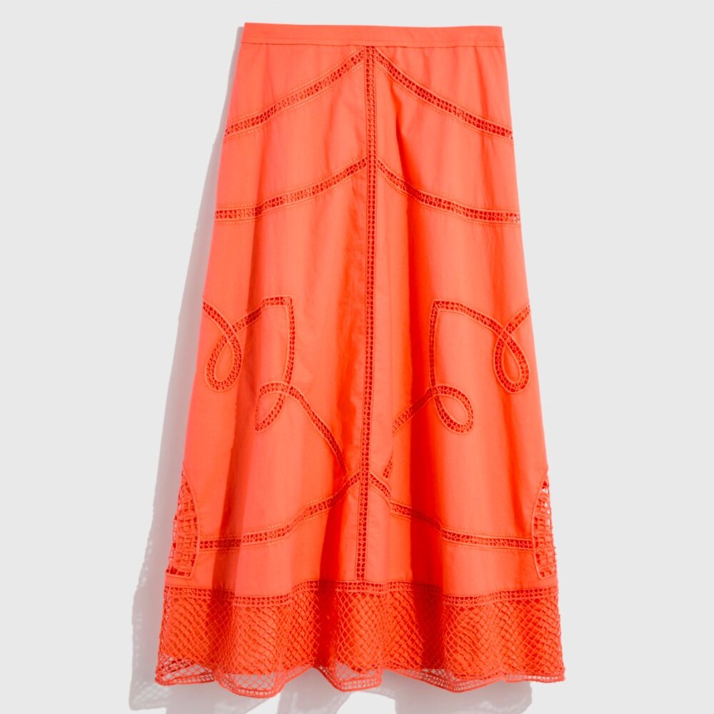Vineyard Vines Orange Midi Skirt